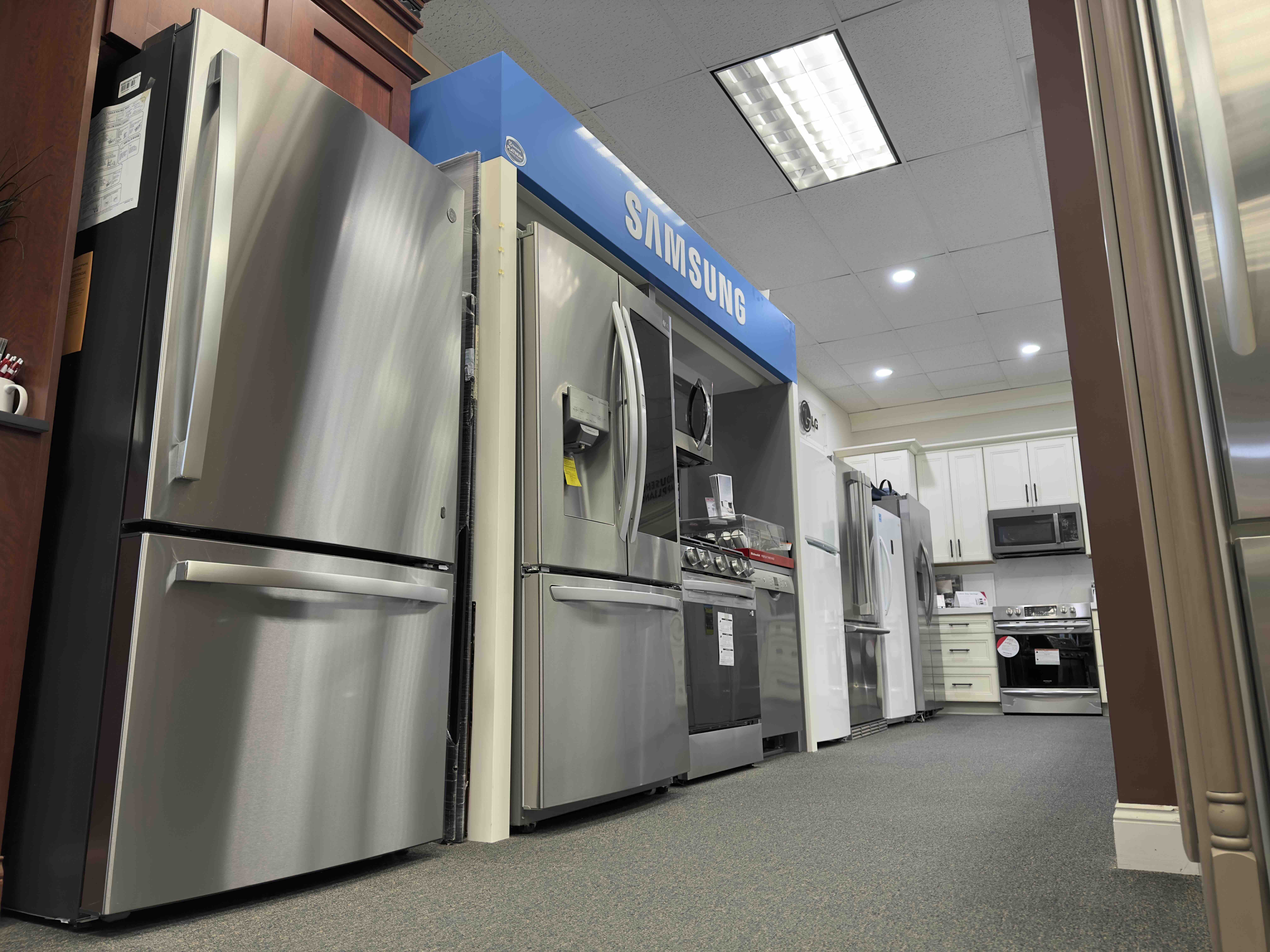 Refrigerators and appliances in our showroom